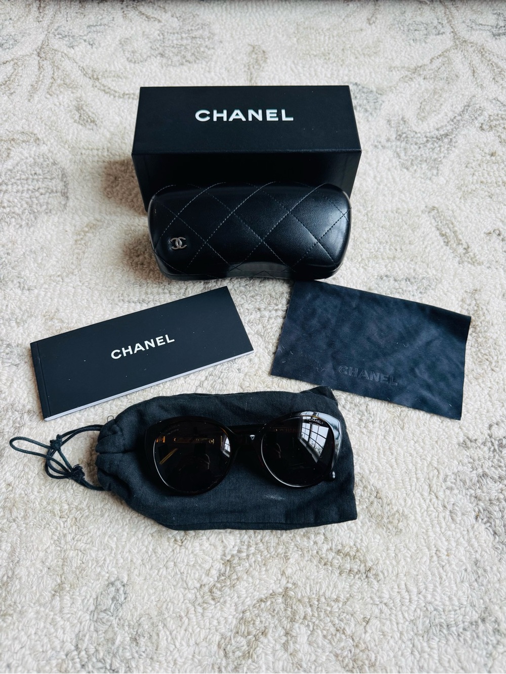 CHANEL OCH4195Q Dark Tortoise Shell Quilted Aviator Sunglasses